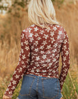 Alexandra Mesh Star Sheath Long Sleeve Top