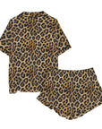 Baha Ranch Retro Pop Western Wild Leopard Satin Pajamas