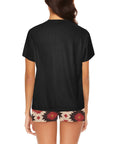 Red Aztec Bull Women's Western Top and Short Pajama Set