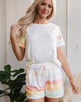Paislee Rainbow Striped T Shirt and Shorts Set
