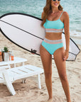 Striped Spaghetti Strap Bikini Swimsuit
