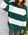 Colorblock Drop Shoulder Baggy Sweatshirt