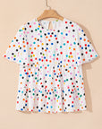 Keira Polka Dot Babydoll Blouse