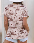 Desert Sand Short Sleeve Knit Top