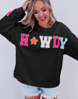Howdy Patch Graphic Casual Sweatshirt
