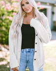 Berkley Button Up Knitted Sleeves Hooded Jacket