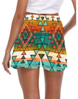 Women's Orange Aztec Beach Board Shorts