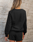 Colorblock Stripe Pullover and Shorts Set