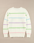 Miriam Stripes Baggy Henley Sweater