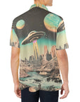 Baha Ranch Retro Pop Western Space Cowboy Polo Shirt