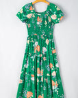 Floral Smocked Tiered Midi Dress