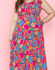 Jessie Ruffled Sleeveless Plus Size Long Dress