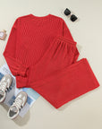 JOLLY Corded Top and Pocketed Pants Set