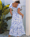 Lea Floral Square Neck Maxi Dress