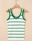 Stripe Scalloped Edge Sweater Tank