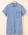 Rivka Pocketed Button up Denim Tunic Dress