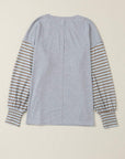 Stripe Colorblock Bishop Sleeve Top