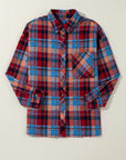 Plaid Button-Up Long Sleeve Shirt
