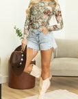 Floral Mesh Long Sleeve Top