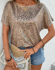 Leopard Shimmer Dolman Sleeve T-Shirt