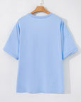 Ayra Loose Half Sleeve Hi Low Hem Top