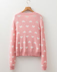 Heart Button Front Cardigan Sweater