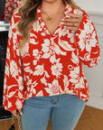 Plus Size Floral Button-Up Shirt