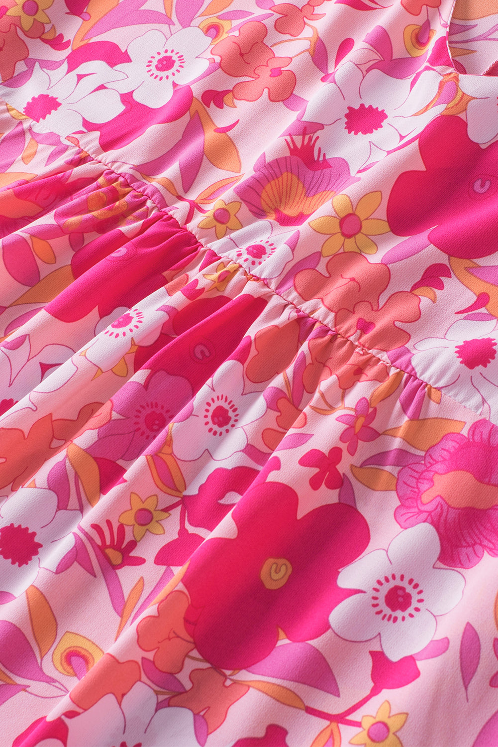 Kaiya Floral Print Ruffled Half Sleeve Plus Size Babydoll Blouse