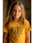 Kids Mustard Fancy Boot Stitch Tee
