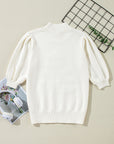 Tinsel Christmas Tree Puff Sleeve Sweater