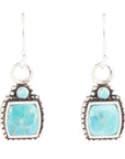 Delicately Detailed Blue Turquoise and Sterling Silver Earrings