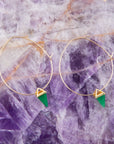 Delphi Green Agate Charm Earrings