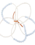 Denim Blue Angelite Silver Bracelet Set
