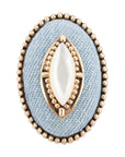 Denim Dreams White Mother of Pearl Golden Statement Ring