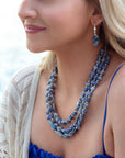 Denim Kyanite Blue Lapis Sterling Silver Strand Necklace