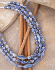 Denim Kyanite Blue Lapis Sterling Silver Strand Necklace