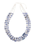 Denim Kyanite Blue Lapis Sterling Silver Strand Necklace