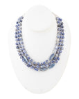 Denim Kyanite Blue Lapis Sterling Silver Strand Necklace