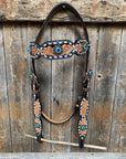 Classic Turquoise and Topaz Browband / One Ear Tack Set
