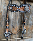 Buckstitch Flower Browband / One Ear Tack Set