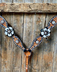 Buckstitch Flower Browband / One Ear Tack Set