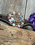 Dark Oil Purple Skull Browband - Breastcollar - Witherstrap Set