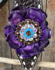 Dark Oil Purple Skull Browband - Breastcollar - Witherstrap Set