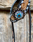 Classic Turquoise and Topaz Browband / One Ear Tack Set
