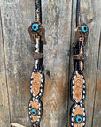 Classic Turquoise and Topaz Browband / One Ear Tack Set
