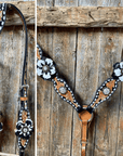 Buckstitch Flower Browband / One Ear Tack Set