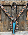 Classic Turquoise and Topaz Browband / One Ear Tack Set