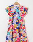 Skye Ruffled Flutter Sleeve Tiered Mini Dress