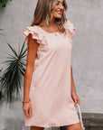 Bow Back Flutter Sleeve Mini Dress