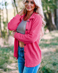 June Waffle Knit Button Up Casual Shirt